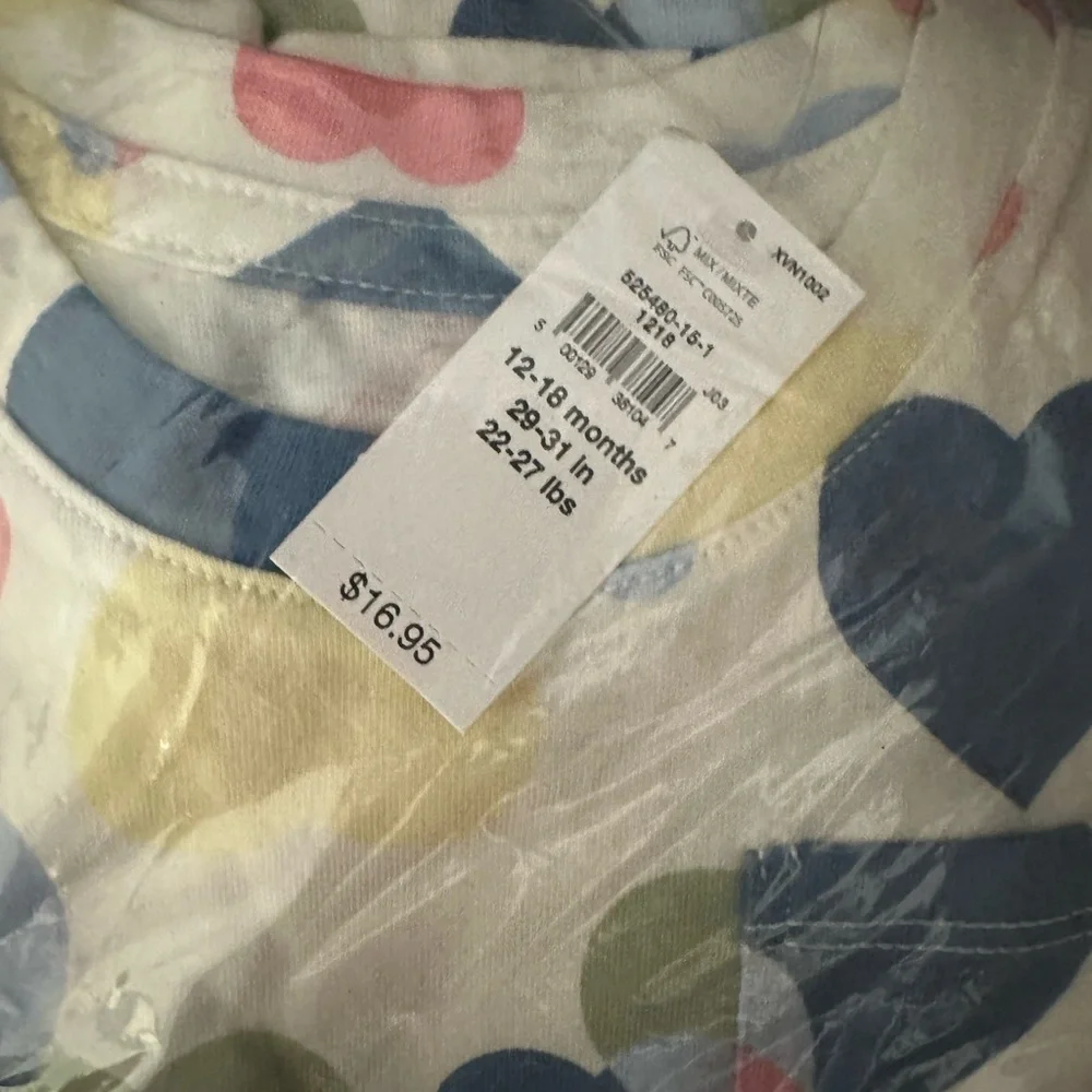 GAP Kids Long Sleeve Shirt with Heart Pattern
